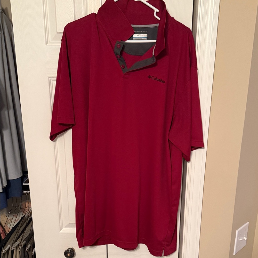 Columbia Men's Polo Shirt in Bold Crimson